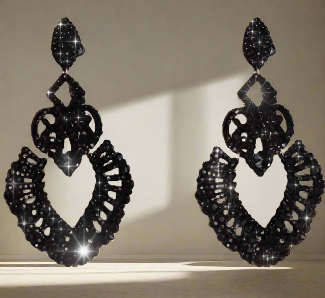 Absolutely Black Statement Earrings