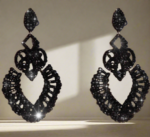 Absolutely Black Statement Earrings
