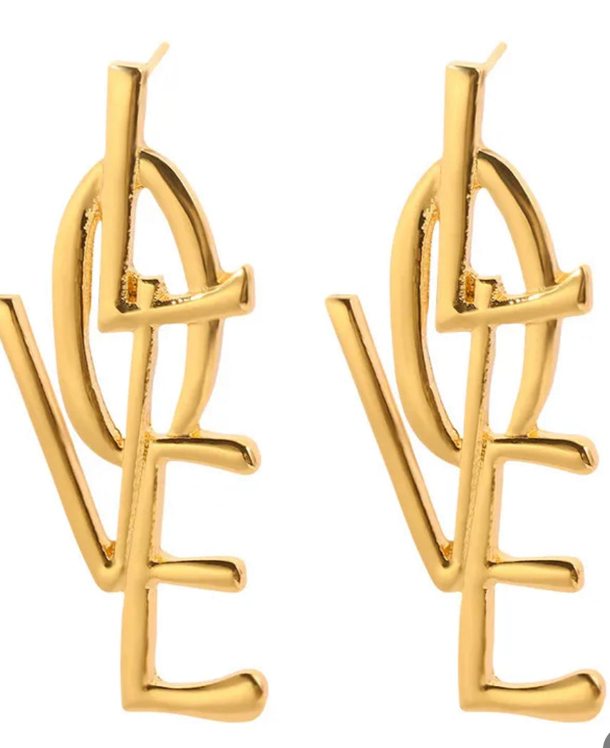 “Love to Love” Gold Earrings