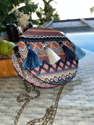 Tropical Blue Tassel Handbag