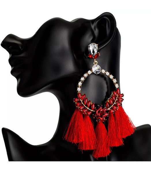 Trixie Red Statement Earrings