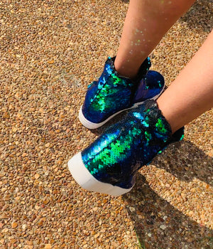 "Lily's" Sequins Wedge Sneakers