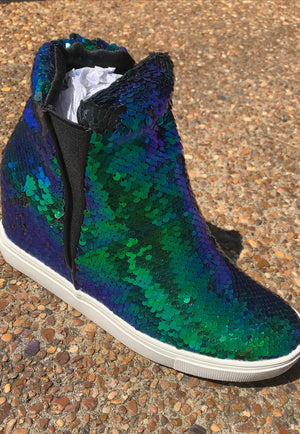 "Lily's" Sequins Wedge Sneakers