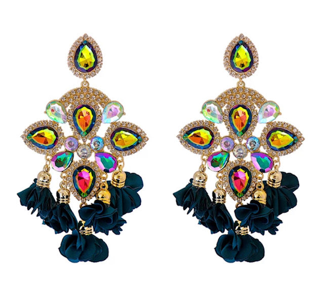 Jazzy Sapphire Statement Earrings